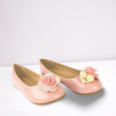 Kids Pink Flower Party Shoe
