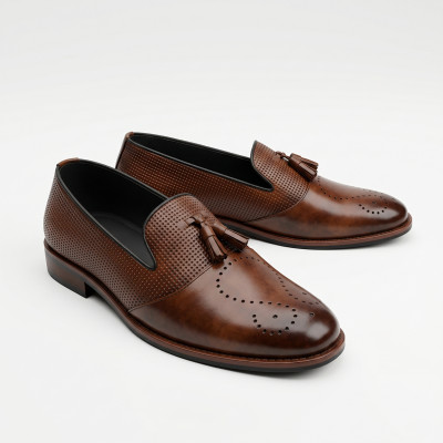 TASSEL LOAFERS (WOVEN BROWN)