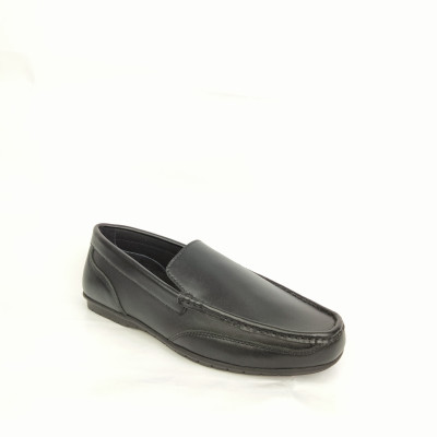 Aurora Men's Genuine Leather Driving Moccasin – Black Slip-On Casual Loafer